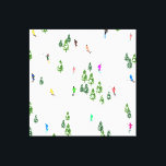 Freeride Alpine Skiern Skifahren Party Leinwanddruck<br><div class="desc">Cooles Wintermotiv-Design mit Skifahrern, die Skipisten zwischen schneebedeckten Tannenbäumen in den Alpen abfahren. Freeride-Skifahrer tragen farbenfrohe Vintage Retroski-Anzüge und fahren mit Skiern auf weißem, schneebedecktem Bergland abwärts. Wunderschönes Wintersportspendengeschenk für Skifahrer in Ihrem Kreis von Freunden, Kollegen oder Familie. Whimsical Skier Kunstwerk Illustration Design. Skifahrer Ski Wohngestaltung, Skiteam, Skicoach Geschenk. Skifahrer...</div>