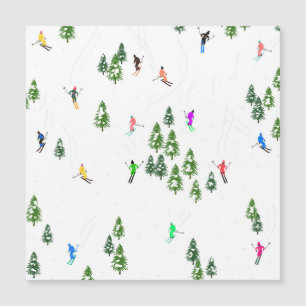 Freeride Alpine Skiern Skifahren Party Magnetkarte