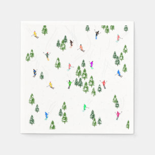 Freeride Alpine Skiern Skifahren Party Serviette