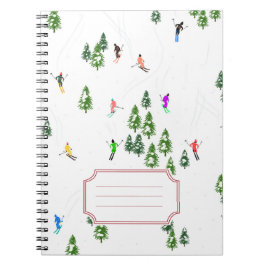 Freeride Alpine Skiers Skifahrer Name Sticker Notizblock