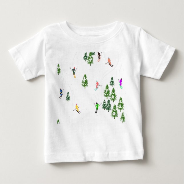 Freeride Alpine Skifahrer Skifahren Skilaufen Baby T-shirt (Vorderseite)