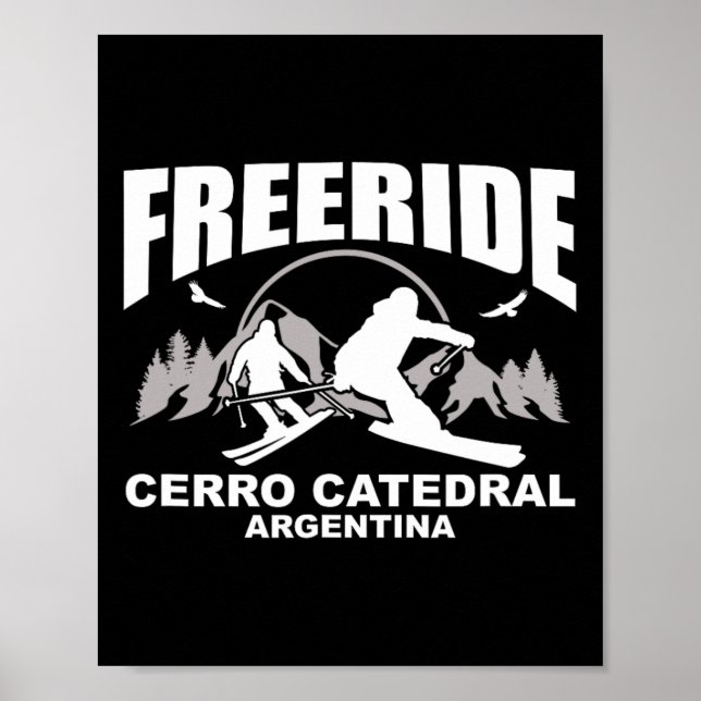 Freeride Skiing Cerro Catedral Argentinien Poster (Vorne)
