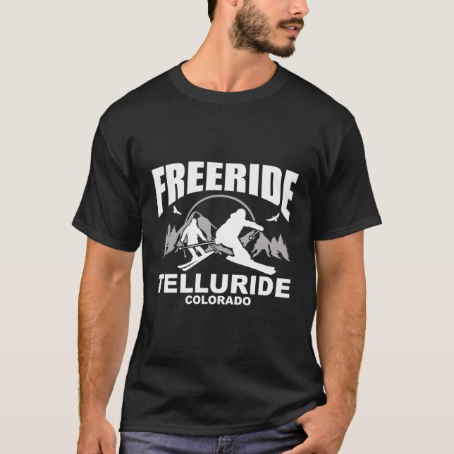 Freeride Skiing Telluride Colorado T-Shirt (Vorderseite)