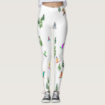 Freeride Snowboard Snowboarder Snowboarder Weiß Leggings<br><div class="desc">Coole skurrile Illustrationskunst von bunten Snowboardern,  Snowboarden in Bergen zwischen Kiefer,  Fichten,  Tannen auf frischem Schneemulver. Snowboard und Weihnachtssport in einem Winterwald.</div>