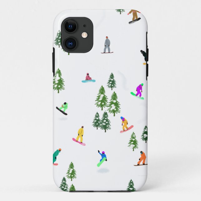 Freeride Snowboarder Snowboarden Illustration Case-Mate iPhone Hülle (Rückseite)