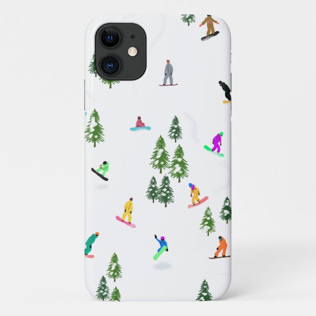 Freeride Snowboarder Snowboarden Illustration Case-Mate iPhone Hülle (Rückseite)