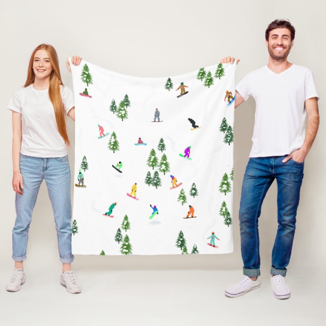 Freeride Snowboarder Snowboarden Illustration Fleecedecke (Beispiel)