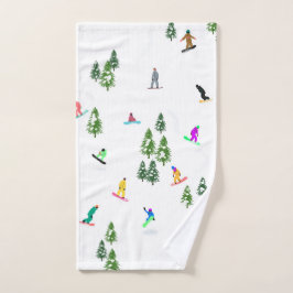 Freeride Snowboarder Snowboarden Illustration Handtuch