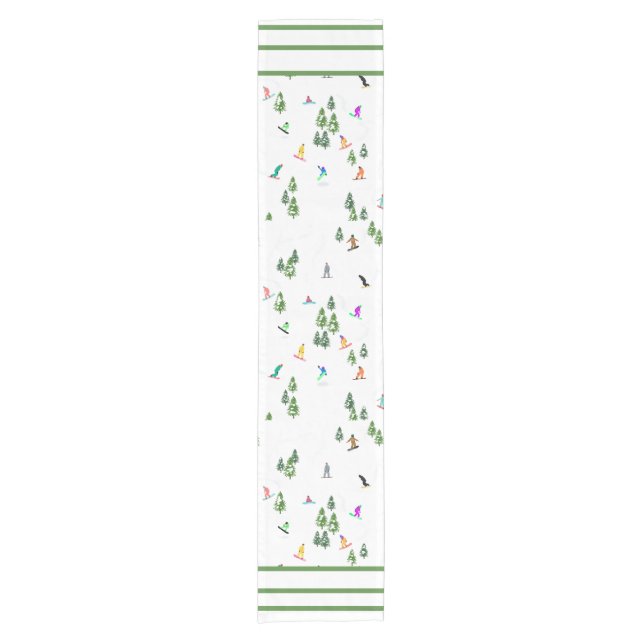 Freeride Snowboarder Snowboarden Illustration Kurzer Tischläufer (Vorderseite)