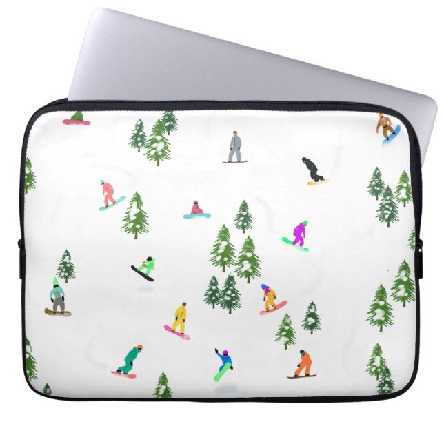 Freeride Snowboarder Snowboarden Illustration Laptopschutzhülle (Vorderseite)
