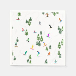 Freeride Snowboarder Snowboarden Illustration Serviette