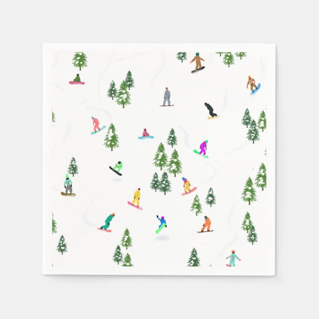 Freeride Snowboarder Snowboarden Illustration Serviette (Vorderseite)