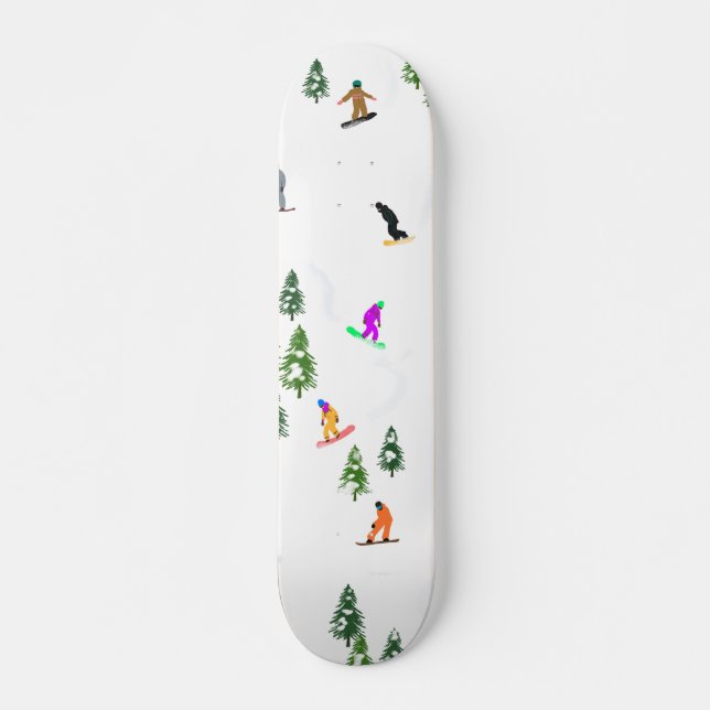 Freeride Snowboarder Snowboarden Illustration Skateboard (Vorne)