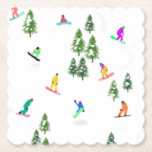 Freeride Snowboarder Snowboarden Illustration Untersetzer
