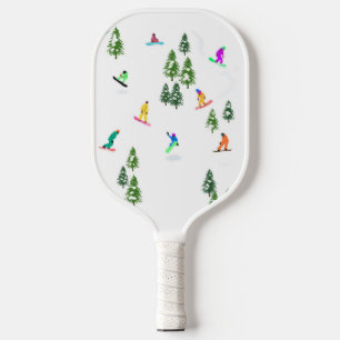 Freeride Snowboarder Snowboarden Winter Pickleball Schläger