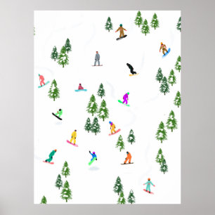 Freeride Snowboarder Snowboarden Winter Poster
