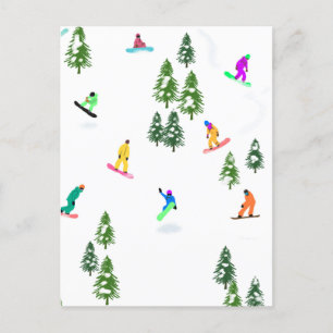 Freeride Snowboarder Snowboarden Winter Postkarte