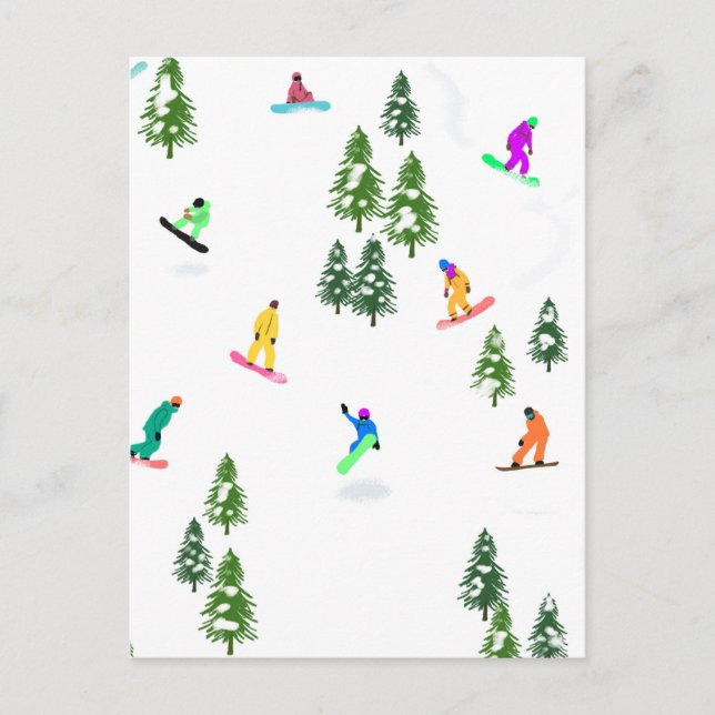 Freeride Snowboarder Snowboarden Winter Postkarte (Vorderseite)