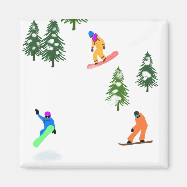 Freeride Snowboarder Snowboarder Magnet (Vorne)