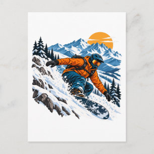 Freeride-Snowboardfahren für Pulverfahrer Postkarte