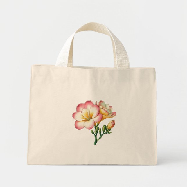 Freesia Blume Design Mini Stoffbeutel (Vorne)