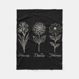 Freesia Dahlie Tithonia Blumen Blumen Natur Resi Fleecedecke