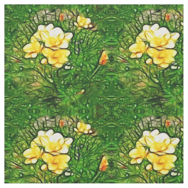 Freesia-Explosion Stoff (Nahaufnahme)