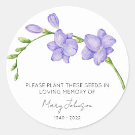 Freesia-Gedenk Funeral Samenpacket Runder Aufkleber