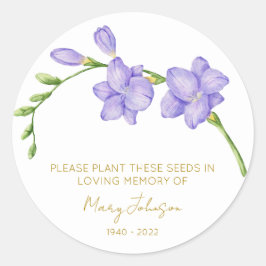 Freesia-Gedenk-Funeral-Samenpackung Runder Aufkleber