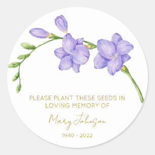 Freesia-Gedenk-Funeral-Samenpackung Runder Aufkleber