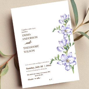 Freesia Minimalistisch Modern Beautiful Floral Wed Einladung