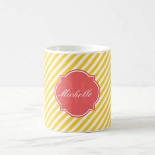 Freesia Stripe Monogram Tasse