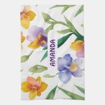 Freesia Wasserfarbe Personalisiertes Muster
