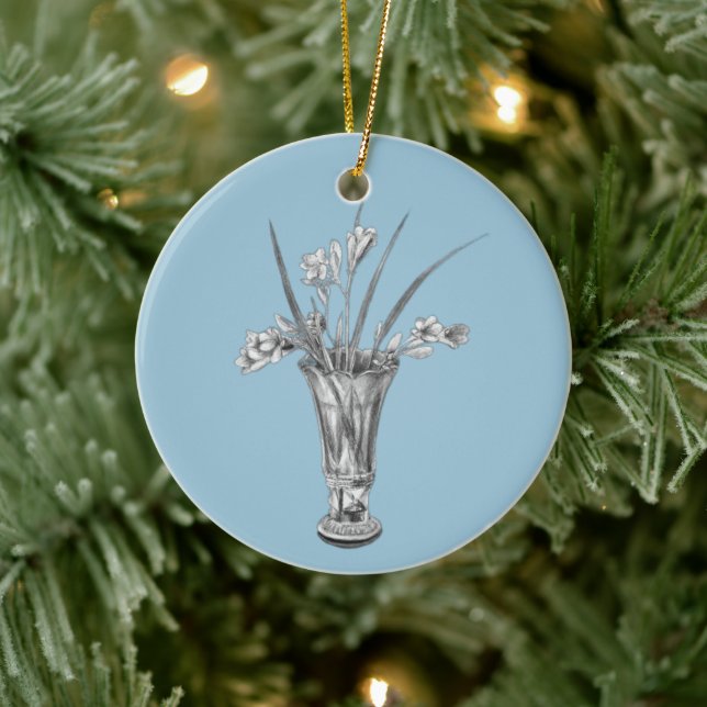 Freesias meiner Großmutter - Keramik Ornament (Baum)