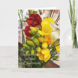 Freesias Personalisiert 65. Hochzeitstag Karte