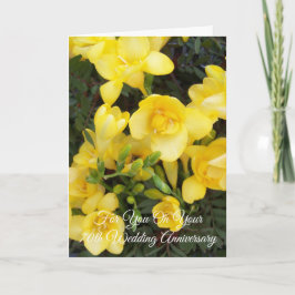 Freesias Personalisiert 70. Hochzeitstag Karte