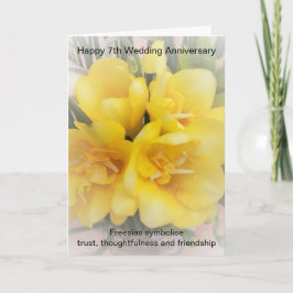 Freesias Personalisiert 7. Hochzeitskarte Karte