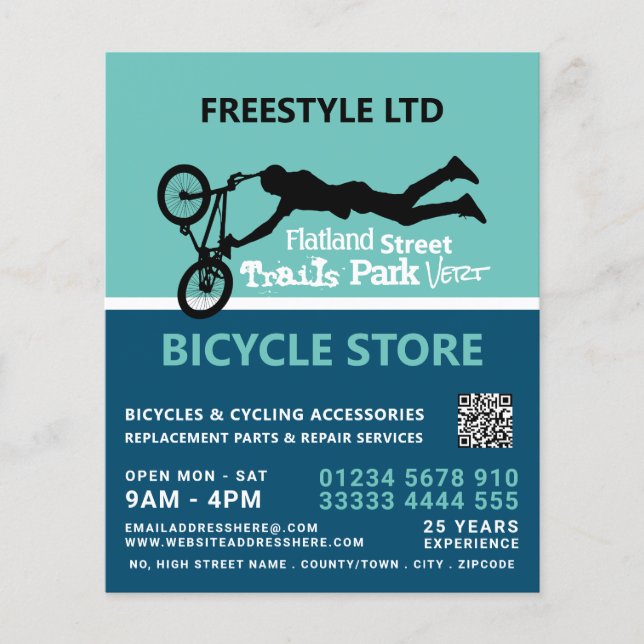Freestyle Bike Motocross, Cycling Store Werbung Flyer (Vorne)