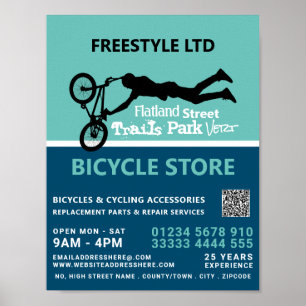 Freestyle Bike Motocross, Cycling Store Werbung Poster