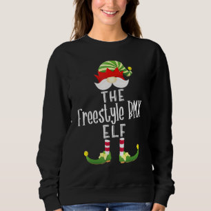 Freestyle Bmx Elf Gruppe Weihnachts Pajama Party Sweatshirt