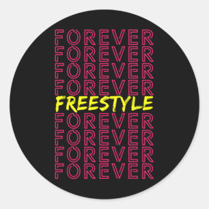 Freestyle Forever 80er Retro-Konzertparty Vintage Runder Aufkleber