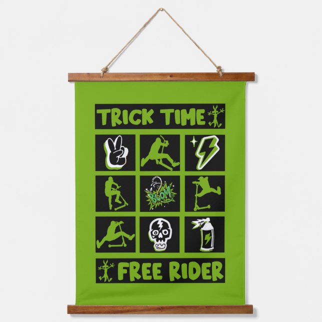 Freestyle-Roller Wandteppich Mit Holzrahmen (Vorderseite)