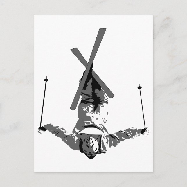Freestyle Skiing Postkarte (Vorderseite)