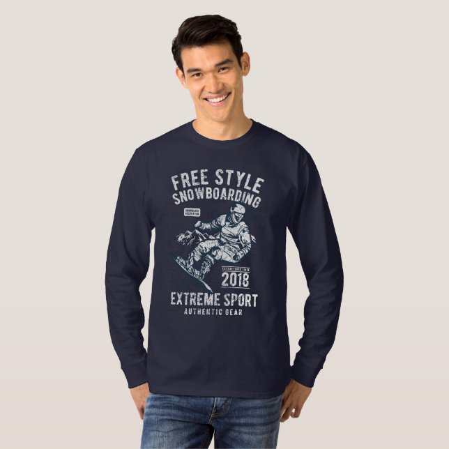 Freestyle Snowboarding 2018 Extreme Sports T-Shirt (Vorne ganz)