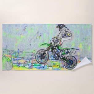 Freestyle Stuntman - Motocross Rider Beach Towel Strandtuch