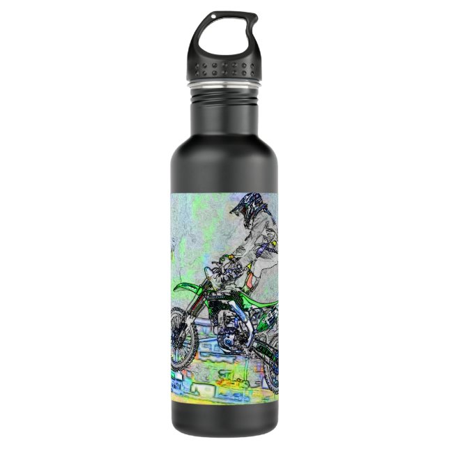 Freestyle Stuntman - Motocross Rider Edelstahlflasche (Vorderseite)