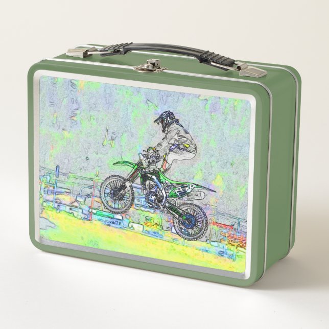 Freestyle Stuntman-Motocross Rider Metall Brotdose (Vorderseite)