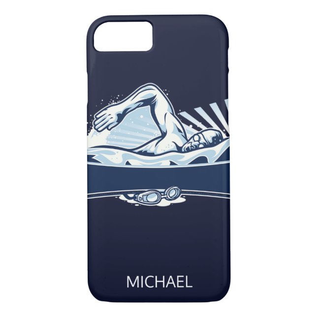 Freestyle Swimmer Personalisierter Name | Sport Case-Mate iPhone Hülle (Rückseite)