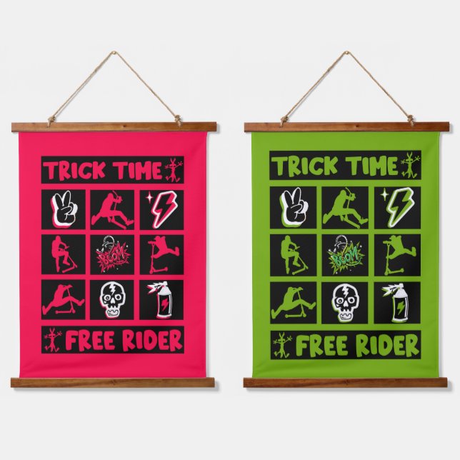 Freestyle Trick Scooter Wandteppich Mit Holzrahmen (Doppelt)
