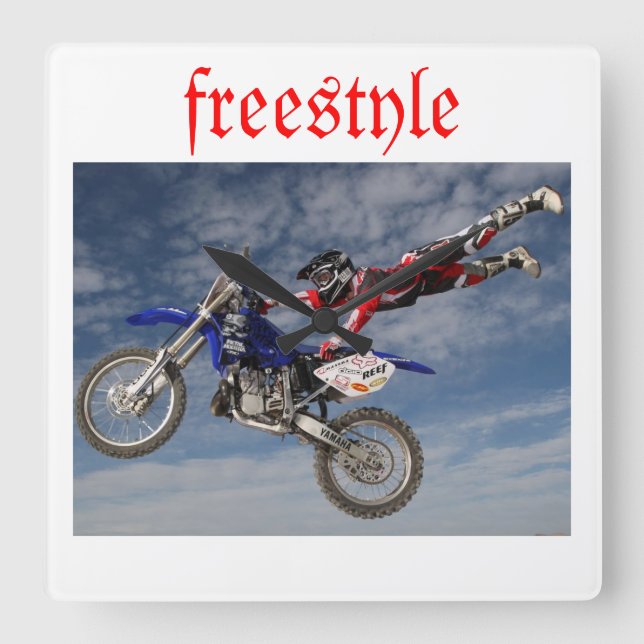 Freestyle Yamaha Quadratische Wanduhr (Vorderseite)
